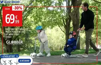 Intersport Globber - trottinette évolutive multi-position go up nova light offre