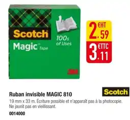 Plein ciel SCOTCH Ruban invisible magic 810 offre