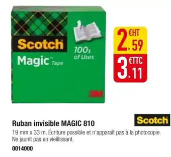 Plein ciel SCOTCH Ruban invisible magic 810 offre