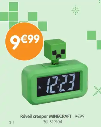 b&m Minecraft Réveil creeper offre