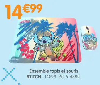 b&m Disney Ensemble tapis et souris STITCH offre
