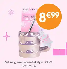 b&m Set mug avec carnet et stylo offre