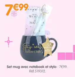 b&m Set mug avec notebook et stylo offre