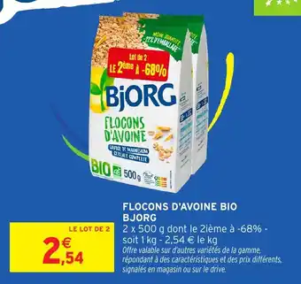 Intermarché Flocons d'avoine bio bjorg offre