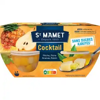 Carrefour ST MAMET Coupelles de fruits sans sucres ajoutés offre