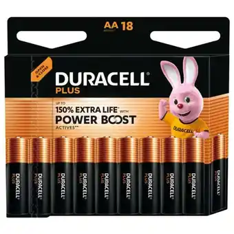 Carrefour DURACELL Lot de 18 piles Power Boost Duracell AA/LR6 offre