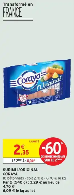 Intermarché Surimi l'original coraya offre