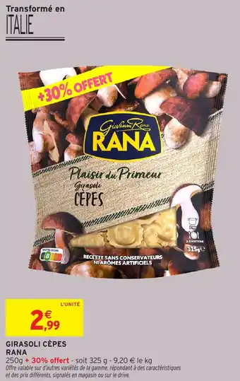 Intermarché Girasoli cèpes rana offre
