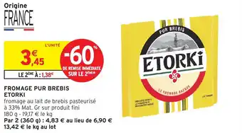 Intermarché Fromage pur brebis etorki offre