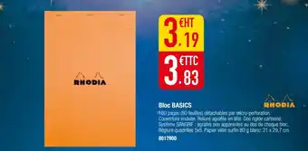 Plein ciel RHODIA Bloc basics offre