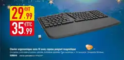 Plein ciel Clavier ergonomique sans fil avec repose poignet magnétique offre