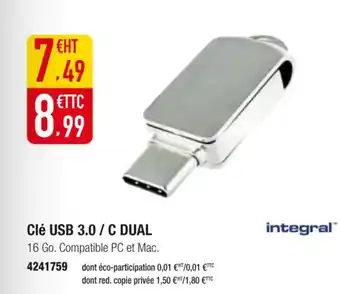 Plein ciel INTEGRAL Clé usb 3.0/c dual offre