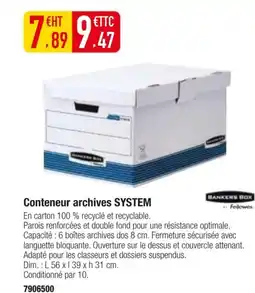 Plein ciel Conteneur archives system offre