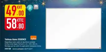 Plein ciel NOBO Tableau blanc essence offre