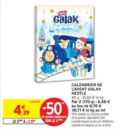 Intermarché Calendrier de l'avent galak nestlé offre