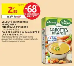 Intermarché Velouté de carottes françaises knorr & la potagere offre