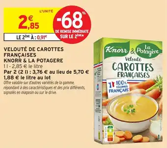 Intermarché Velouté de carottes françaises knorr & la potagere offre