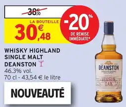 Intermarché Whisky highland single malt deanston offre