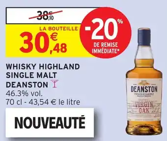 Intermarché Whisky highland single malt deanston offre