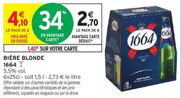 Intermarché Bière blonde 1664 offre