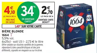 Intermarché Bière blonde 1664 offre
