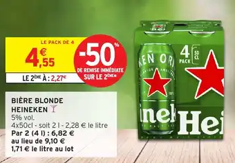Intermarché Bière blonde heineken offre