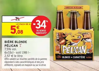 Intermarché Bière blonde pélican offre