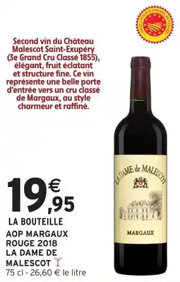 Intermarché Aop margaux rouge 2018 la dame de malescot offre