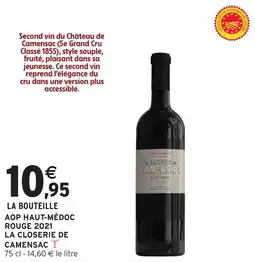 Intermarché Aop haut-médoc rouge 2021 la closerie de camensac offre