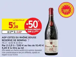 Intermarché Aop cotes du rhône rouge reserve de bonpas offre