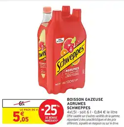 Intermarché Boisson gazeuse agrumes schweppes offre