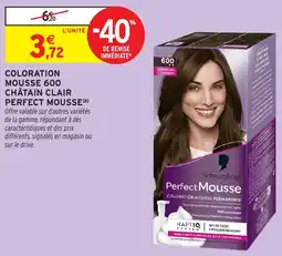 Intermarché Coloration mousse 600 châtain clair perfect mousse offre
