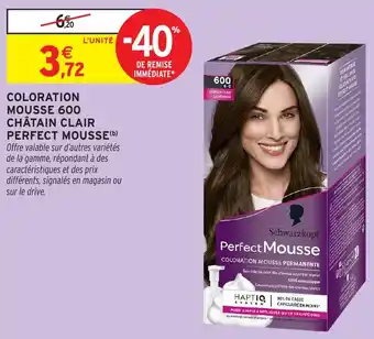 Intermarché Coloration mousse 600 châtain clair perfect mousse offre