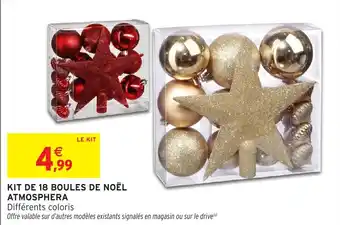 Intermarché Kit de 18 boules de noël atmosphera offre