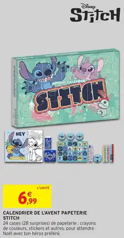 Intermarché Calendrier de l'avent papeterie stitch offre