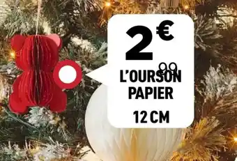 Centrakor L'ourson papier 12 cm offre