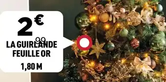 Centrakor La guirlande feuille or 1,80 m offre