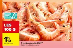 Carrefour Crevette rose cuite ASC offre