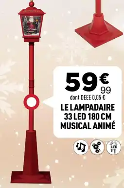Centrakor Le lampadaire 33 led 180 cm musical animé offre