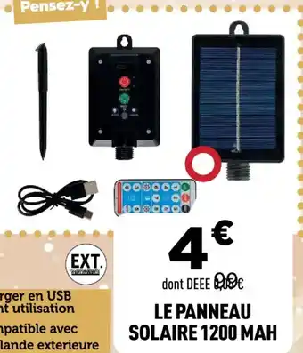 Centrakor Le panneau solaire 1200 mah offre