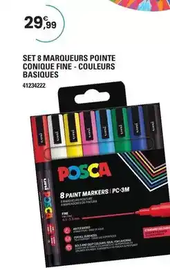 JouéClub Posca - set marqueurs pointe conique fine-couleurs offre