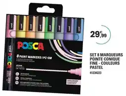 JouéClub Posca - set marqueurs pointe conique fine-couleurs pastel offre