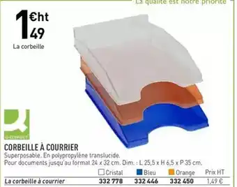 Hyperburo Dim - corbeille a courrier offre