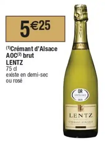 Cora x Carrefour Crémant d'alsace AOC brut LENTZ offre
