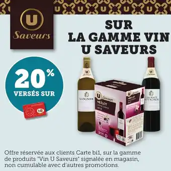 Bi1 SUR LA GAMME VIN U SAVEURS offre