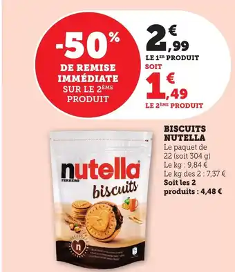 Bi1 Biscuits nutella offre