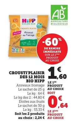 Bi1 Crousti'plaisir des 12 mois bio hipp le 1er offre