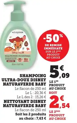Bi1 Shampoing ultra-doux disney naturaverde baby offre