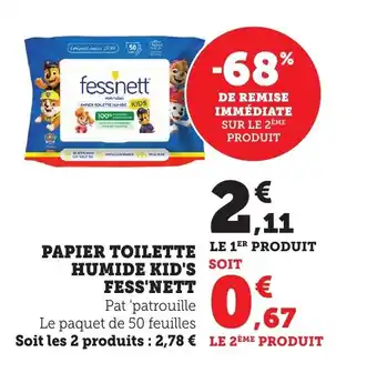 Bi1 Papier toilette humide kid's fess'nett offre