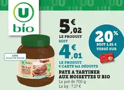 Bi1 Pate a tartiner aux noisettes u bio offre
